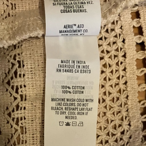 Aerie Cotton Crochet Crop Top in Sand Sz XS - Picture 8 of 8